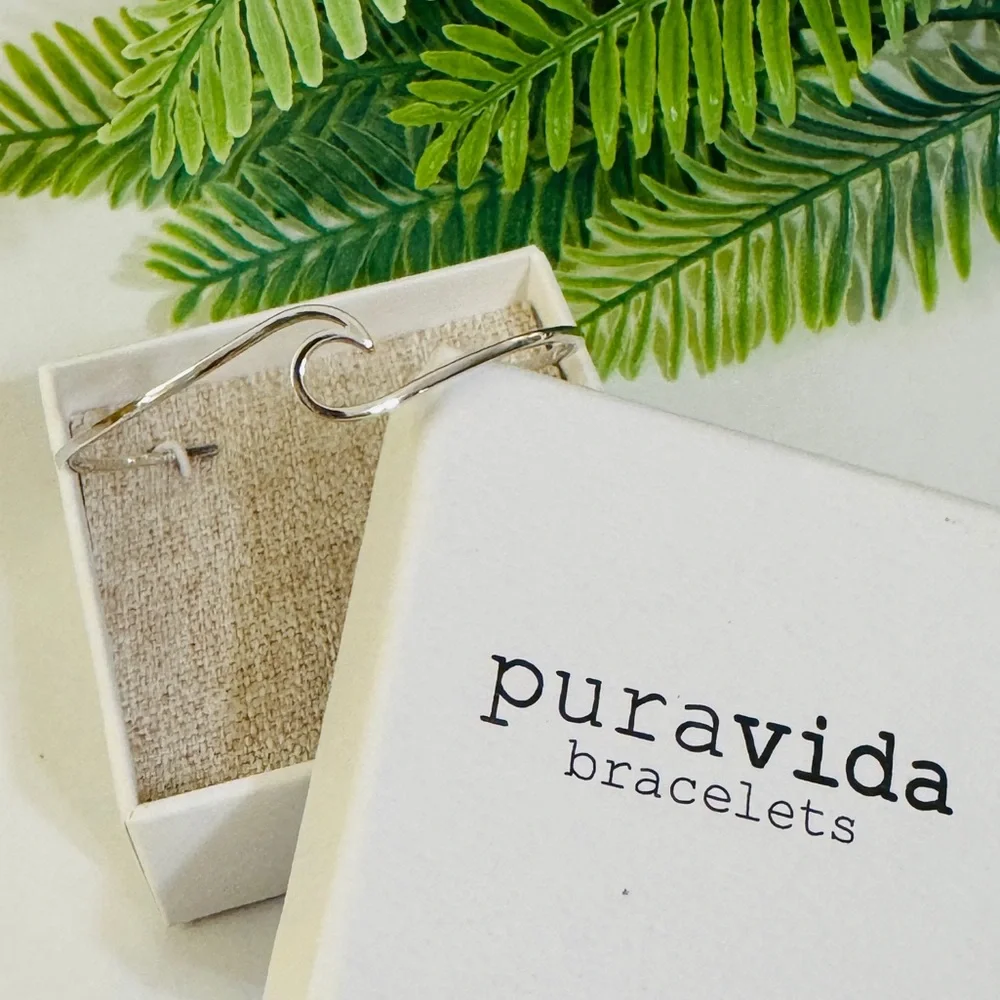 NEW PURA VIDA Silver Wave Cuff Bracelet